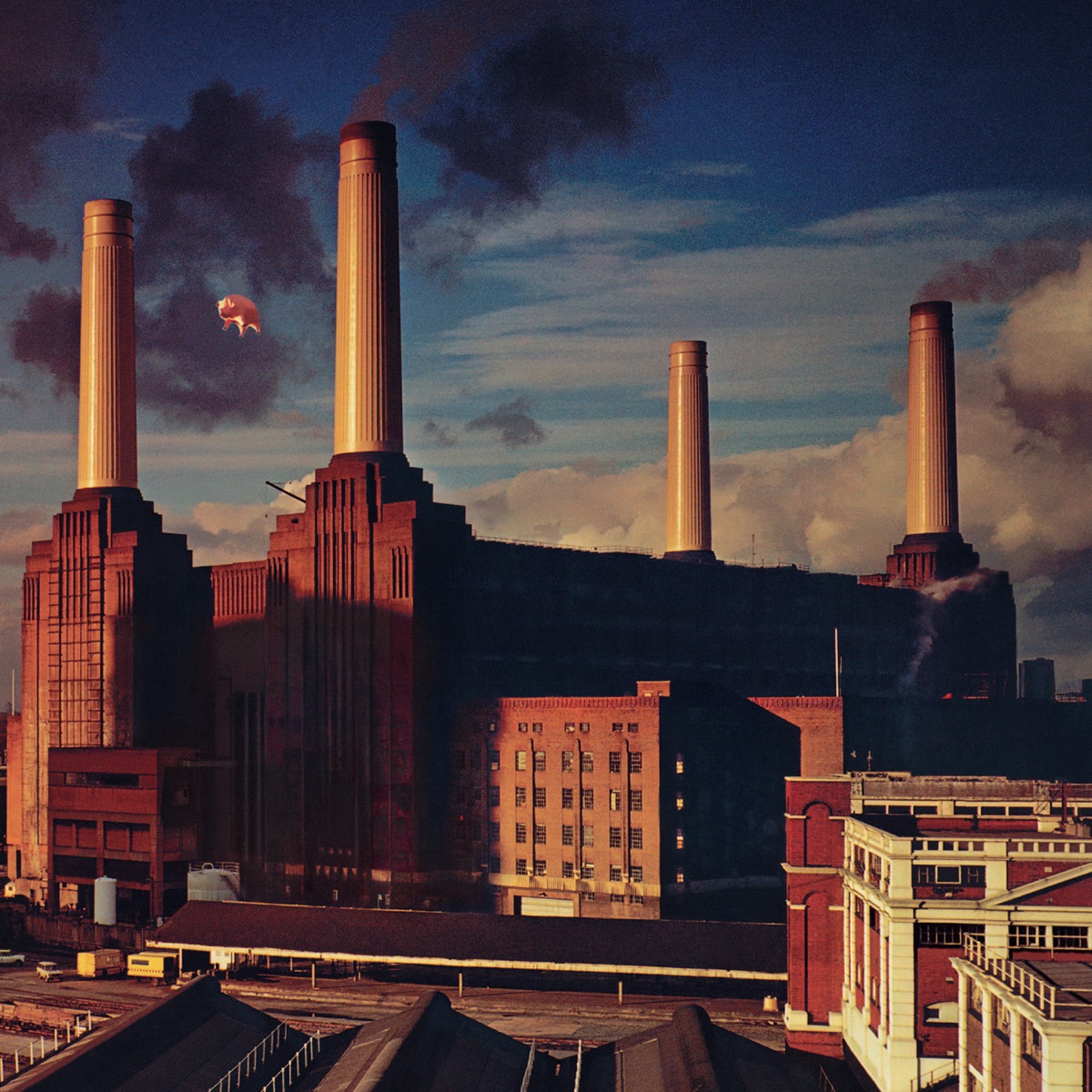 Animals (1977) van Pink Floyd, met het varken boven Battersea Power Station.